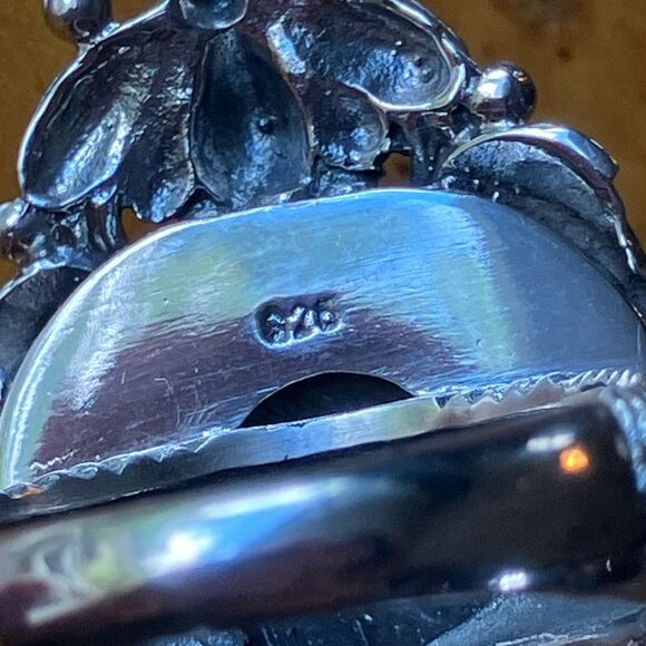 Natural Labradorite Sterling Silver Bumblebee Ring Size 7 - Picture 5 of 8